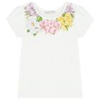 طقم بنات تنورة بطبعة الزهور باللون الأبيض والزهري, 1, hi-res