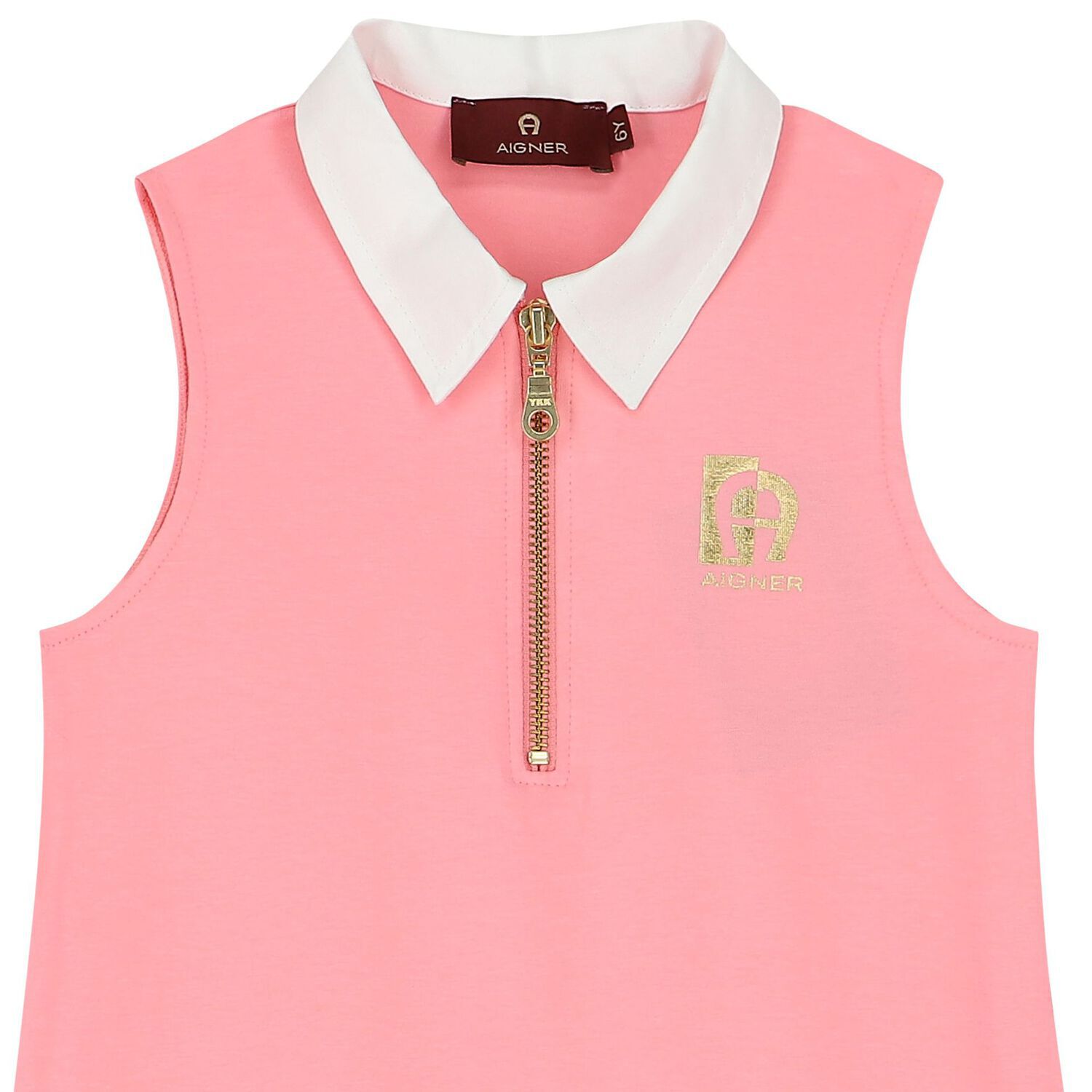 فستان بنات بالشعار باللون الوردي والذهبي, 3, hi-res