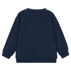 Boys Navy Blue Robot Sweatshirt, 1, hi-res