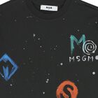 تي شيرت أسود بشعار للأولاد, 1, hi-res