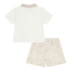 Baby Boys Ivory & Beige Whisper Barocco Shorts Set, 1, hi-res
