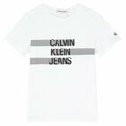 Boys White Logo T-Shirt, 1, hi-res