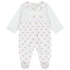 بدلة أطفال بيضاء مزينة بشعار فيونكة للبنات, 1, hi-res