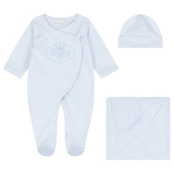 Baby Boys Blue Babygrow Gift Set