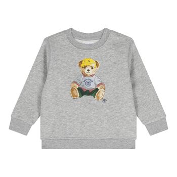 Baby Boys Grey Polo Bear Sweatshirt
