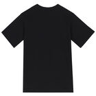 Girls Black Logo Dress, 1, hi-res