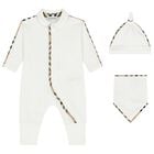 White Check Romper Gift Set, 1, hi-res
