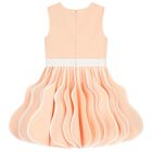 Girls Pink 3D Folds Dress, 1, hi-res