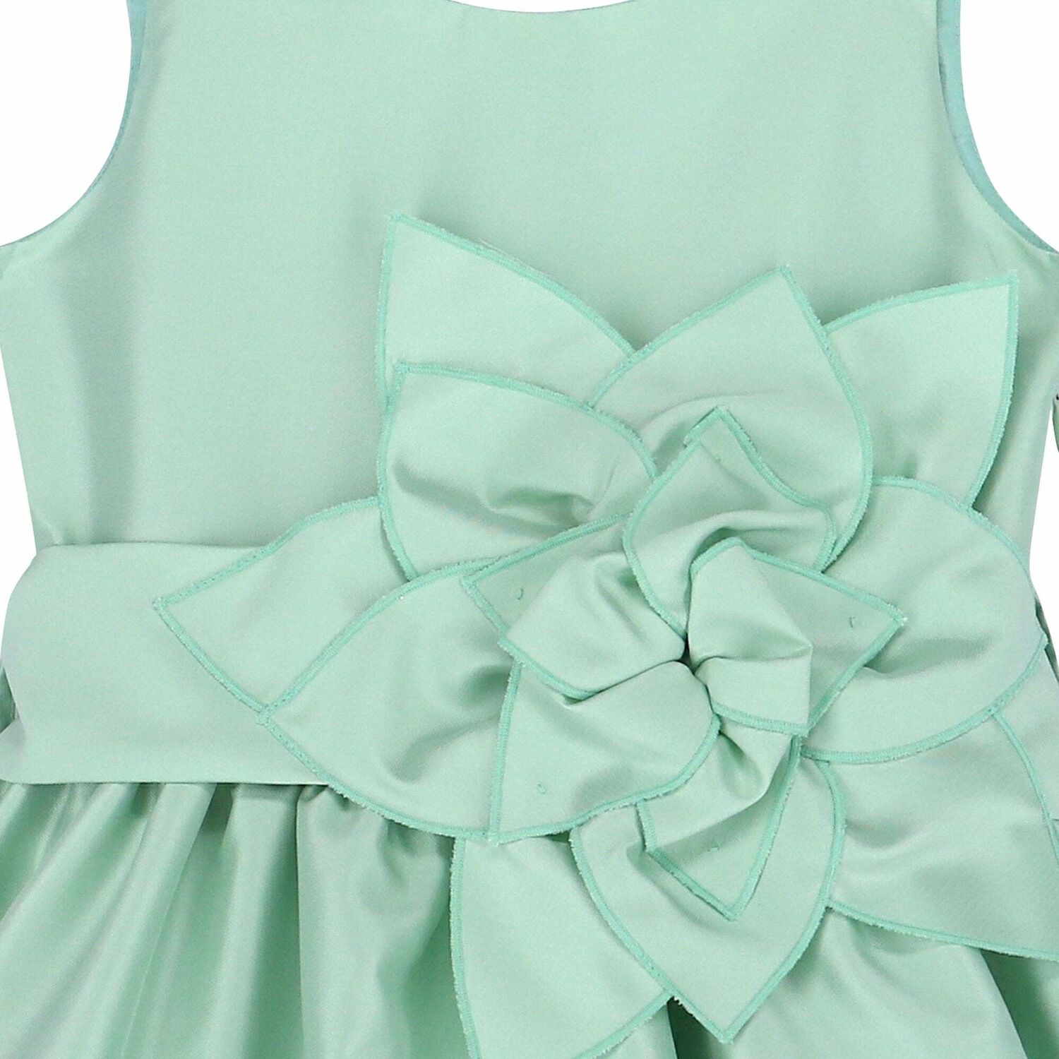 فستان دانتيل بناتي باللون الاخضر, 1, hi-res