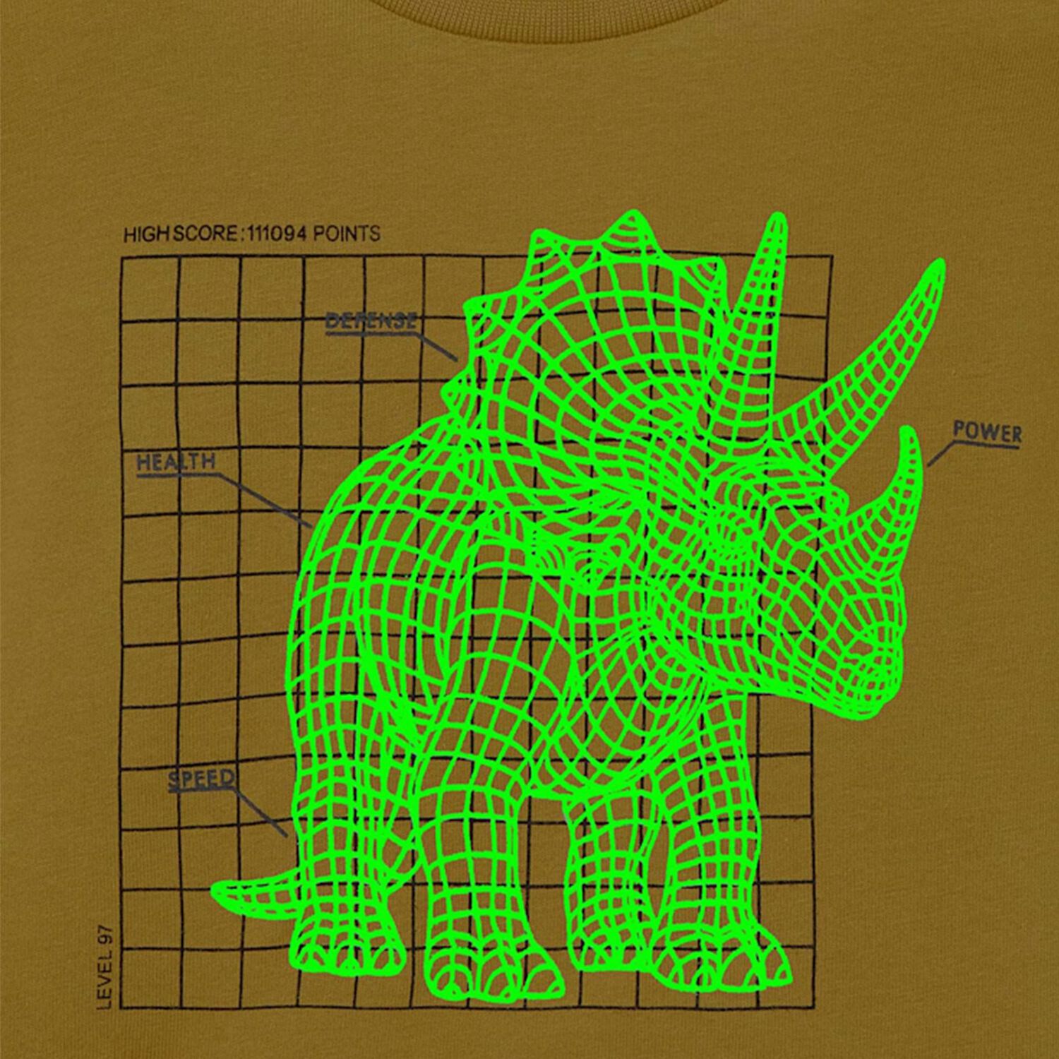 بلوزة ديناصور باللون الاصفر بأكمام طويلة للأولاد, 2, hi-res