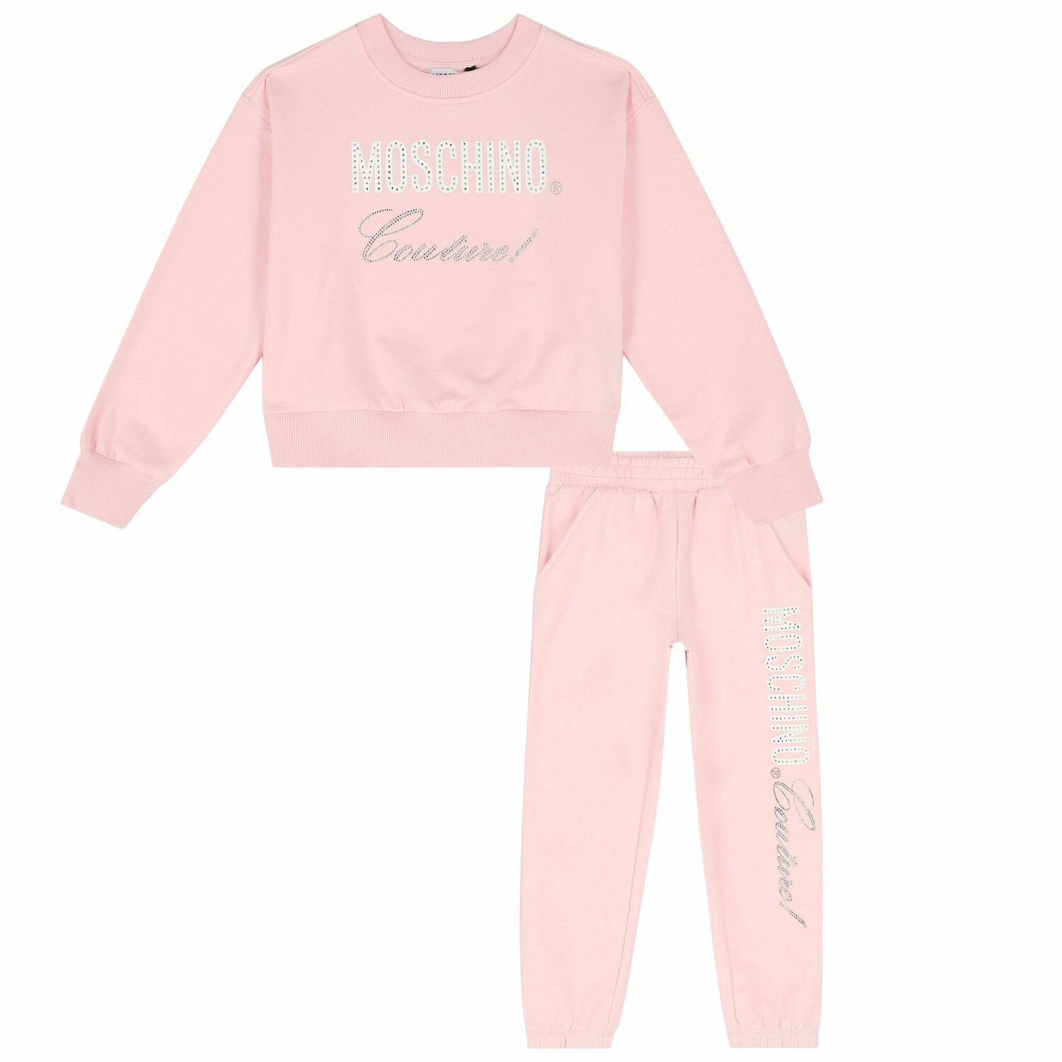 Girls Pink Crystal Logo Tracksuit, 1, hi-res