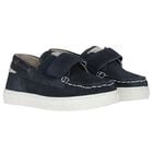 Younger Boys Navy Blue Suede Shoes, 1, hi-res