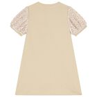 Girls Beige Bag Logo Dress, 2, hi-res