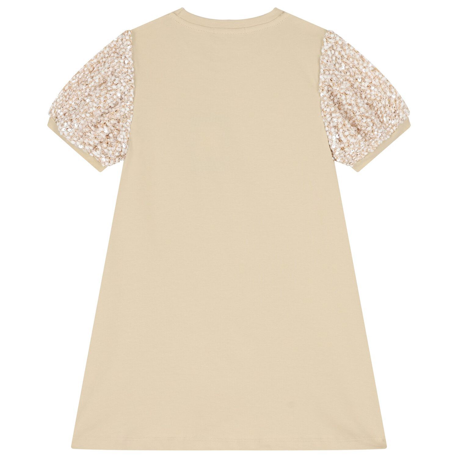 Girls Beige Bag Logo Dress, 2, hi-res