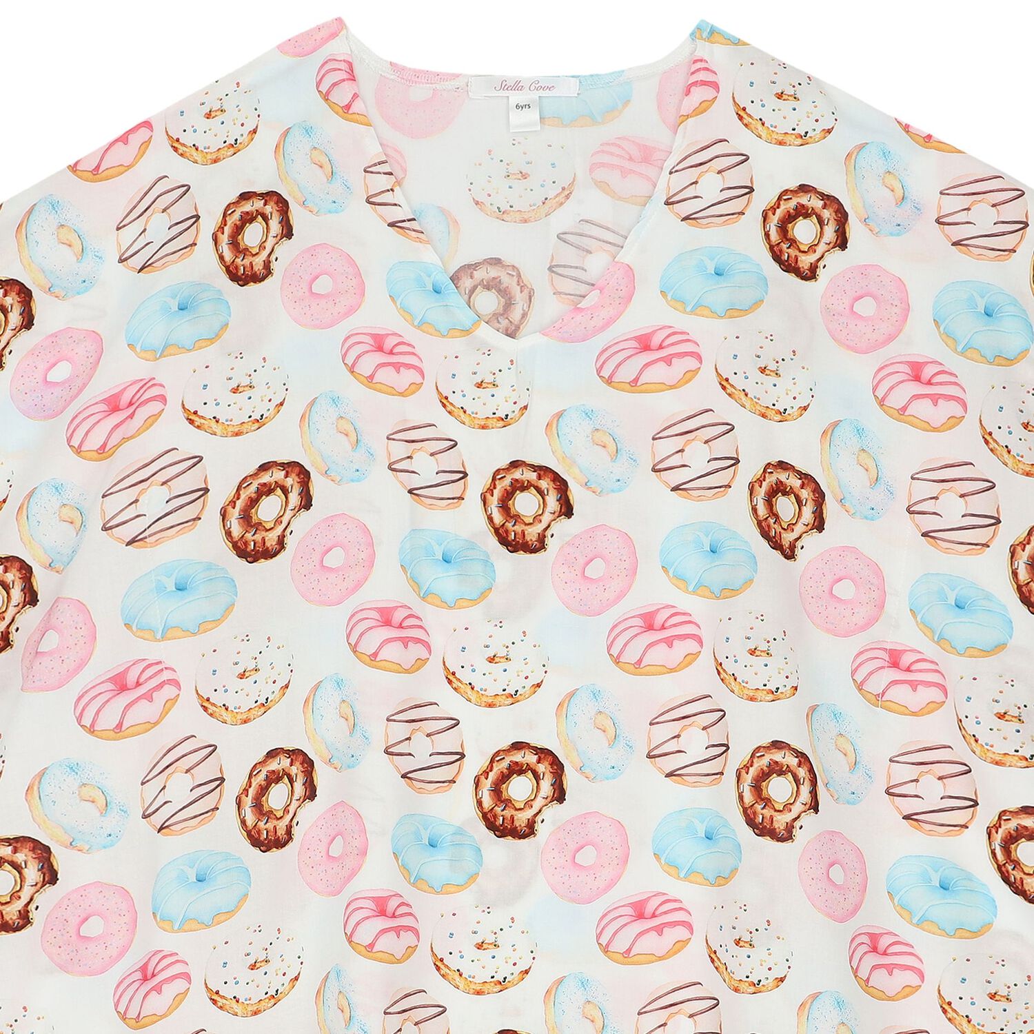 Girls White Donut Beach Kaftan, 1, hi-res image number null