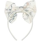 Girls Ivory Bow Headband, 1, hi-res