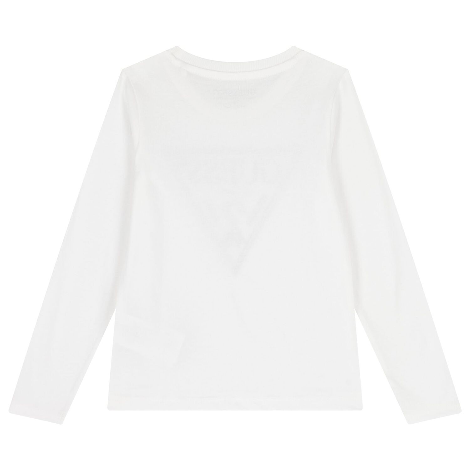 Boys White Logo Long Sleeve Top, 1, hi-res