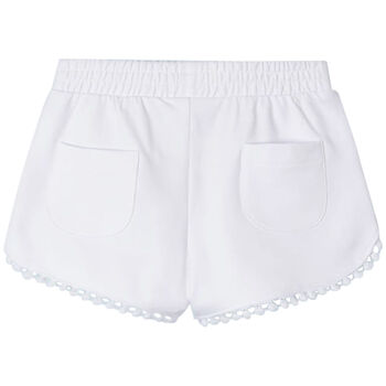 Girls White Cotton Jersey Shorts