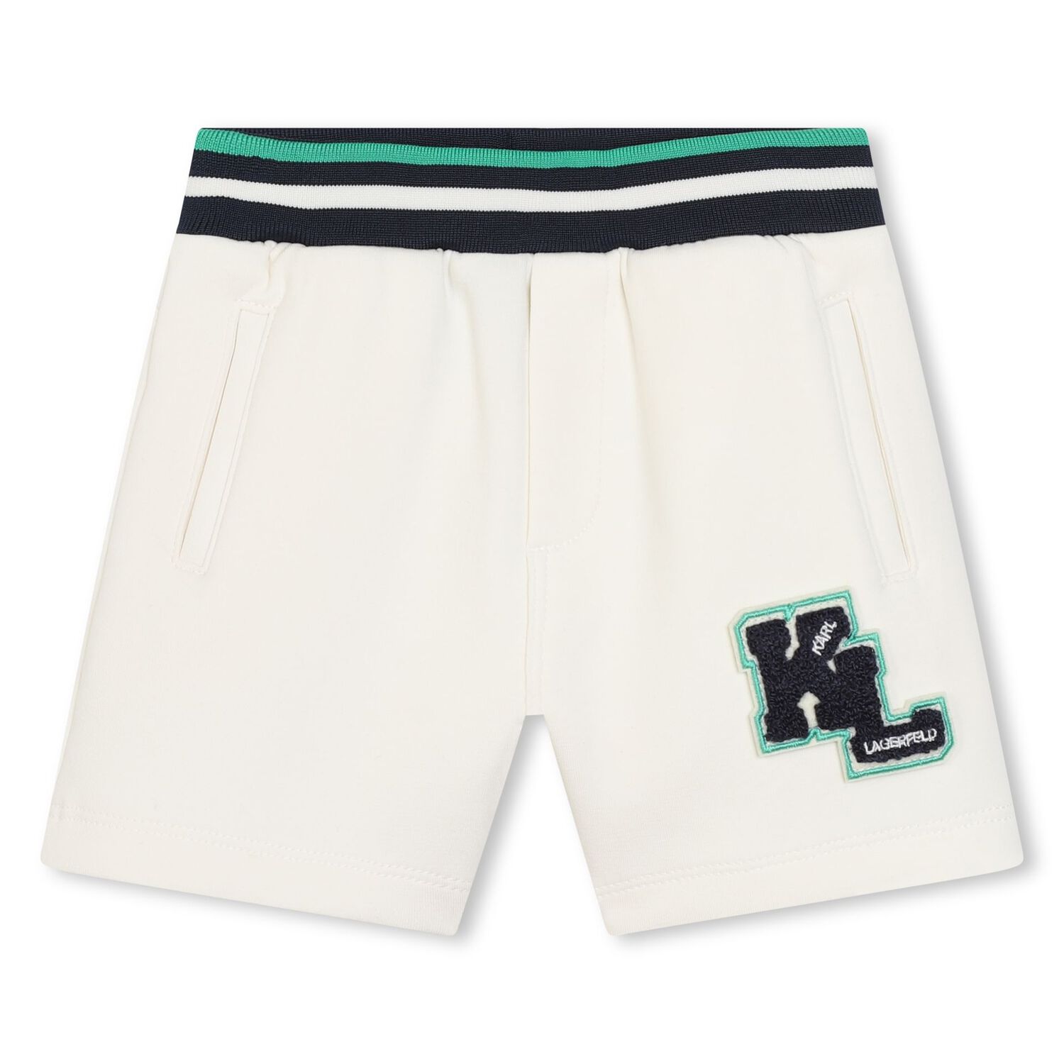 طقم أولاد شورت بالشعار باللون الكحلي والعاجي, 1, hi-res image number null