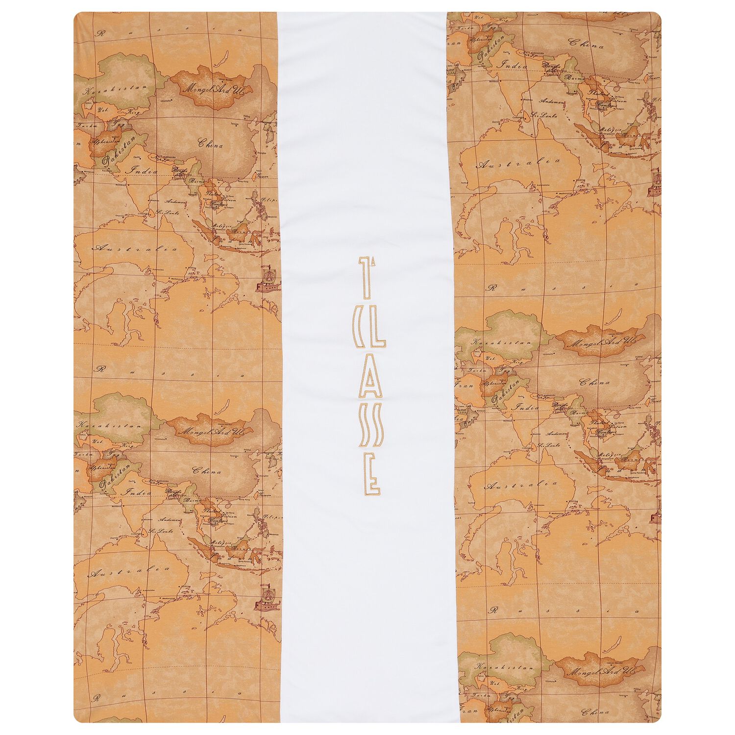 White & Beige Geo Map Baby Blanket, 1, hi-res