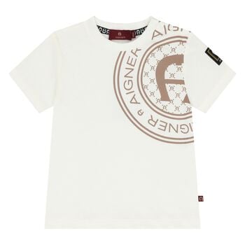 Younger Boys Ivory Logo T-Shirt