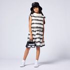 Girls Ivory & Black Striped Skirt, 1, hi-res