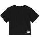 Girls Black Logo T-Shirt, 3, hi-res