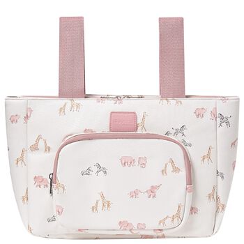 Baby Girls Ivory & Pink Animals Changing Bag