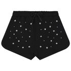 Girls Black Logo Shorts, 1, hi-res