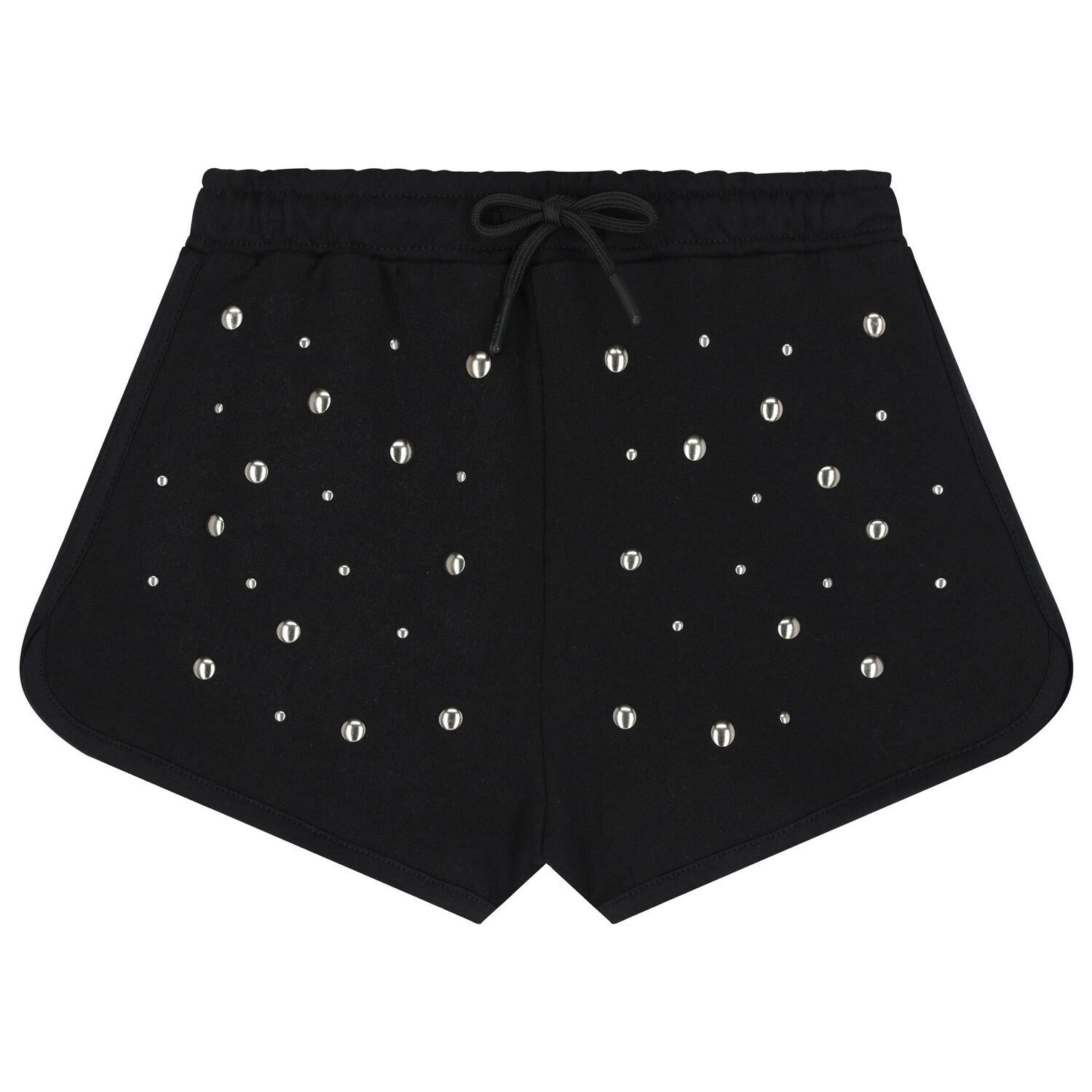 Girls Black Logo Shorts, 1, hi-res