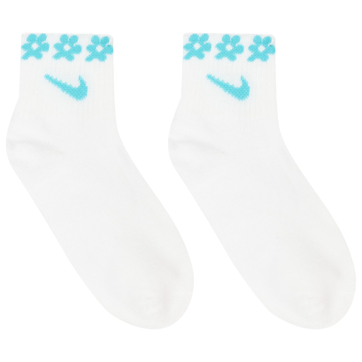 Girls White & Pink Logo Socks ( 6-Pack ), 1, hi-res image number null