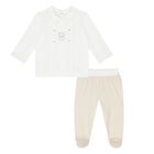 Baby Boys White & Beige Trousers Set, 1, hi-res