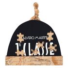 Baby Boys Navy Blue & Beige Logo Hat, 1, hi-res