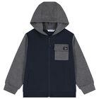 Boys Navy Blue & Grey Tracksuit Set ( 3 Piece ), 3, hi-res
