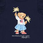 طقم فستان بنات بطبعة الدب باللون الكحلي  للاطفال, 1, hi-res