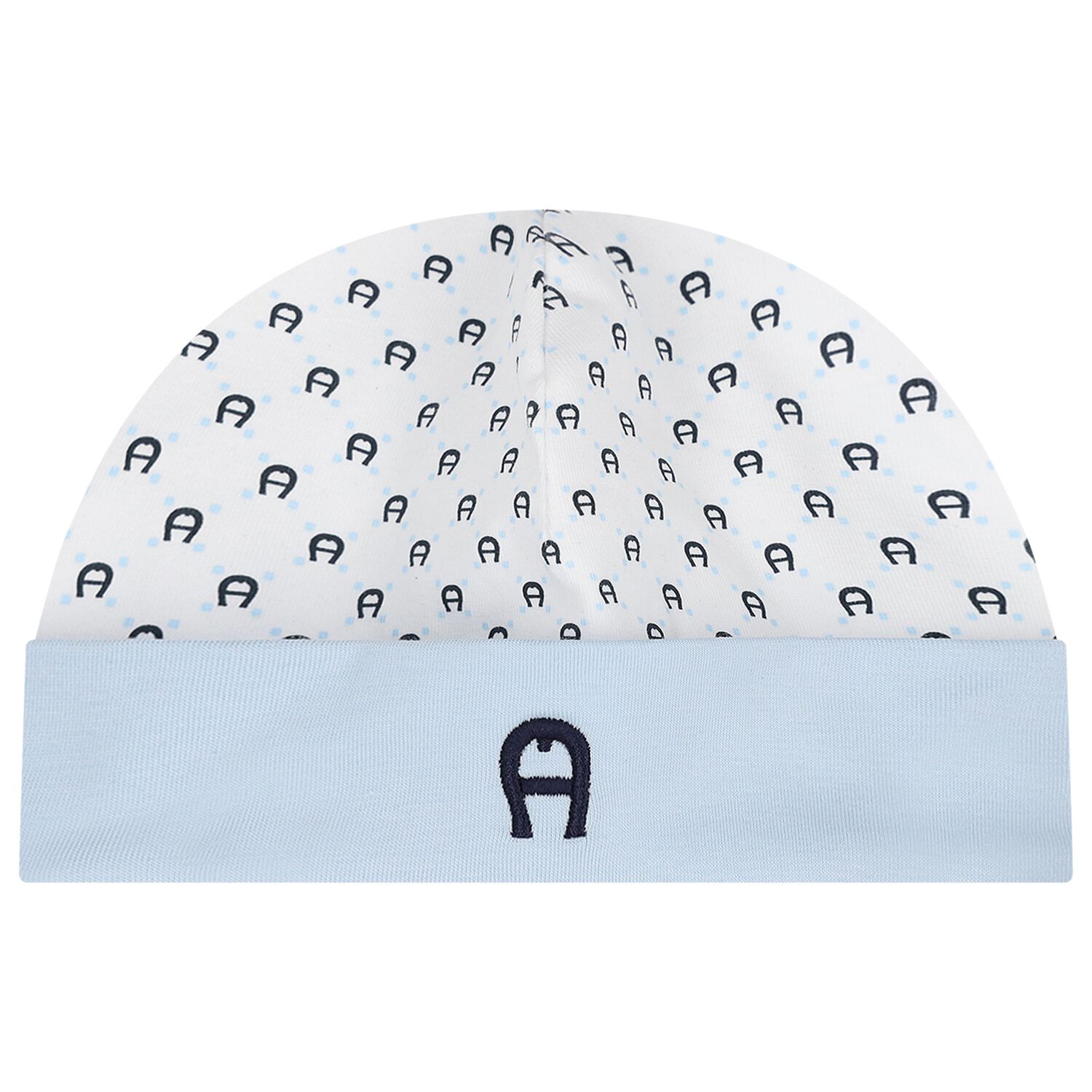 Baby Boys Blue & White Logo Hat, 2, hi-res