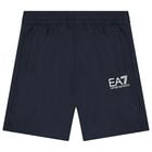 شورت للأولاد بالشعار باللون الكحلي, 3, hi-res