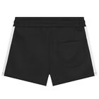Girls Black Logo Shorts, 1, hi-res