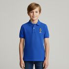Boys Blue Polo Bear Polo Shirt, 1, hi-res