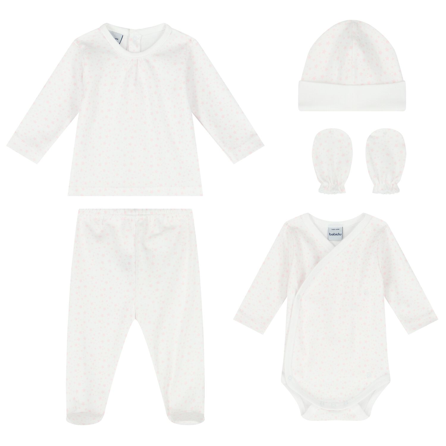 طقم هدايا بنات بطبعة النجوم باللون الأبيض والوردي, 3, hi-res image number null