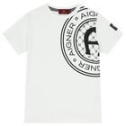 Boys White Logo T-Shirt, 1, hi-res