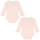 Baby Girls Pink Body Vests (2 Pack), 1, hi-res