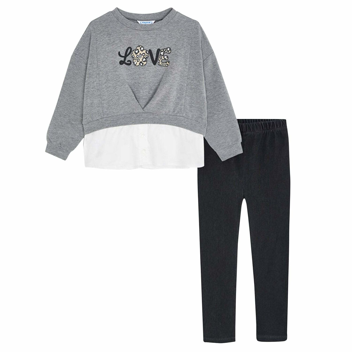 Girls Grey Leggings Set, 1, hi-res image number null