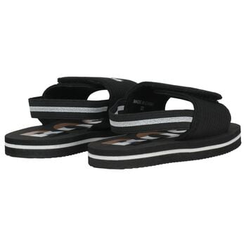 Boys Black Logo Sandals 