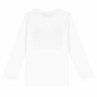 Boys White Logo Long Sleeve Top, 1, hi-res