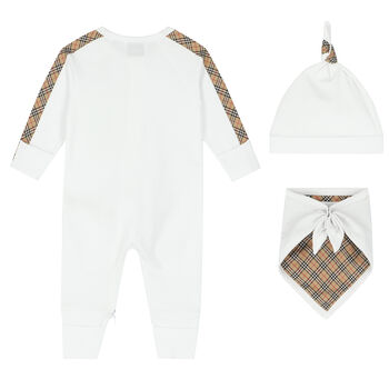 White & Beige Romper Gift Set