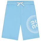 Boys Blue Logo Shorts, 3, hi-res
