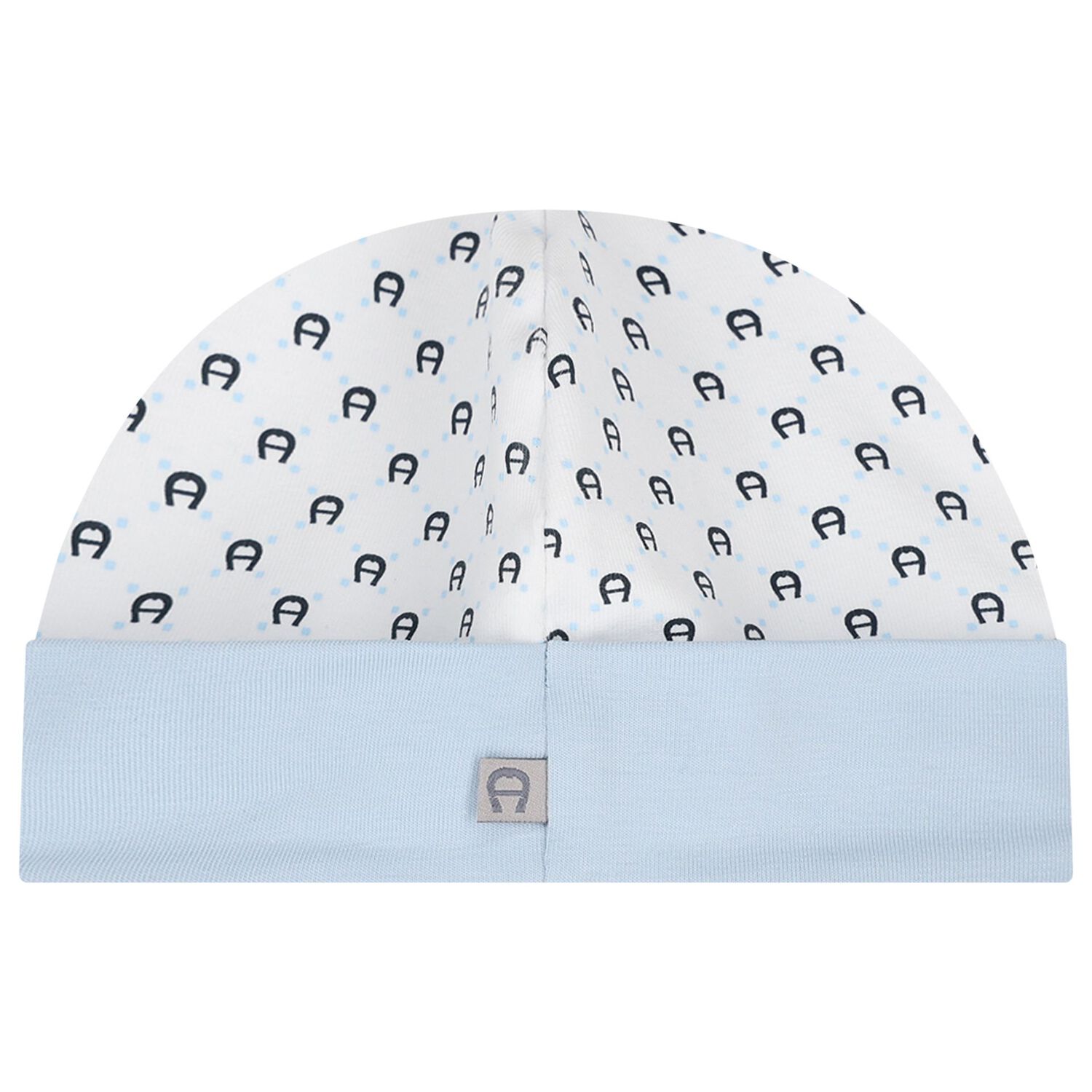 Baby Boys Blue & White Logo Hat, 2, hi-res