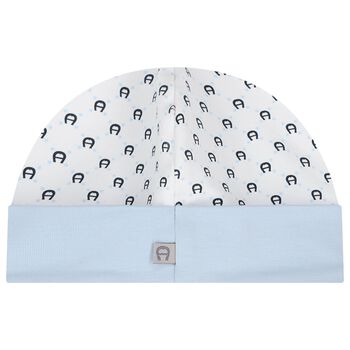 Baby Boys Blue & White Logo Hat