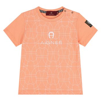 Younger Boys Orange Logo T-Shirt